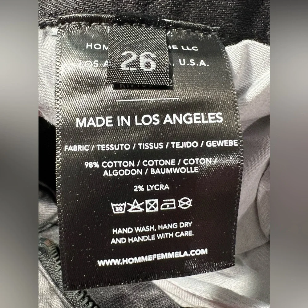 Homme+Femme‎ distressed faded black skinny jeans pants men’s waist 26 made L.A.